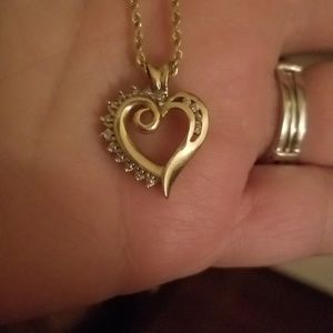 Heart necklace charm with chain